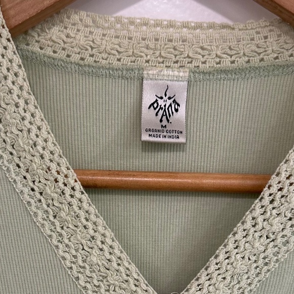 PrAna | Organic Cotton Long Sleeve Ribbed Shirt Light Green Women’s Medium - Picture 6 of 8